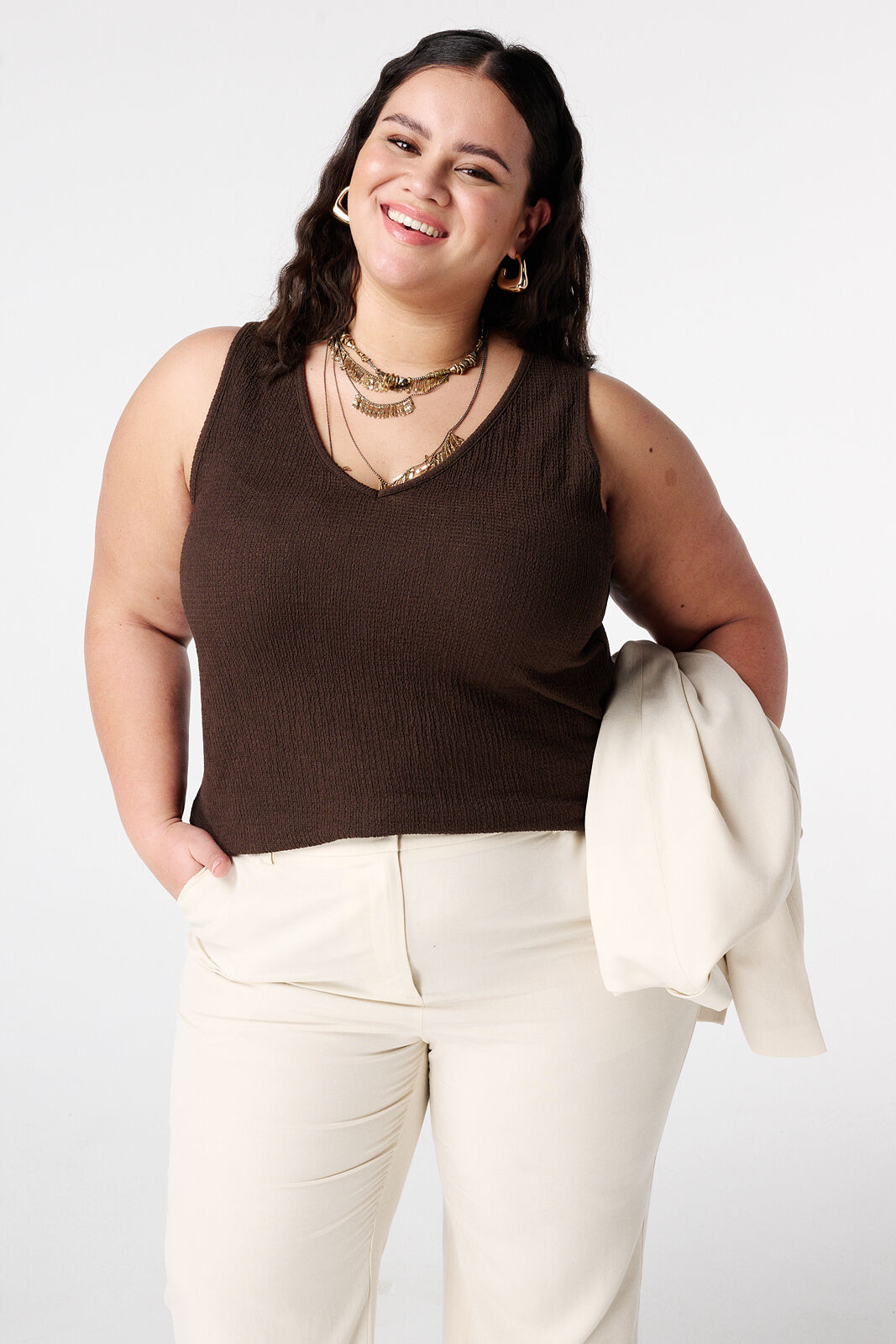 Top sans manches avec texture