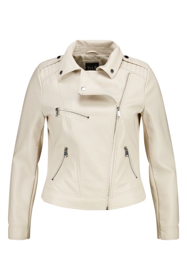 Veste au look en cuir et aux détails argentés. image number 1