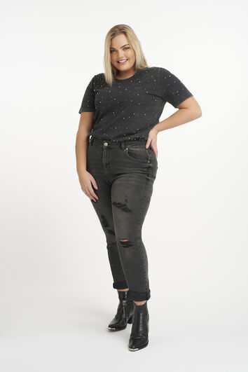 Jean aux d&eacute;cors d&eacute;chir&eacute;s