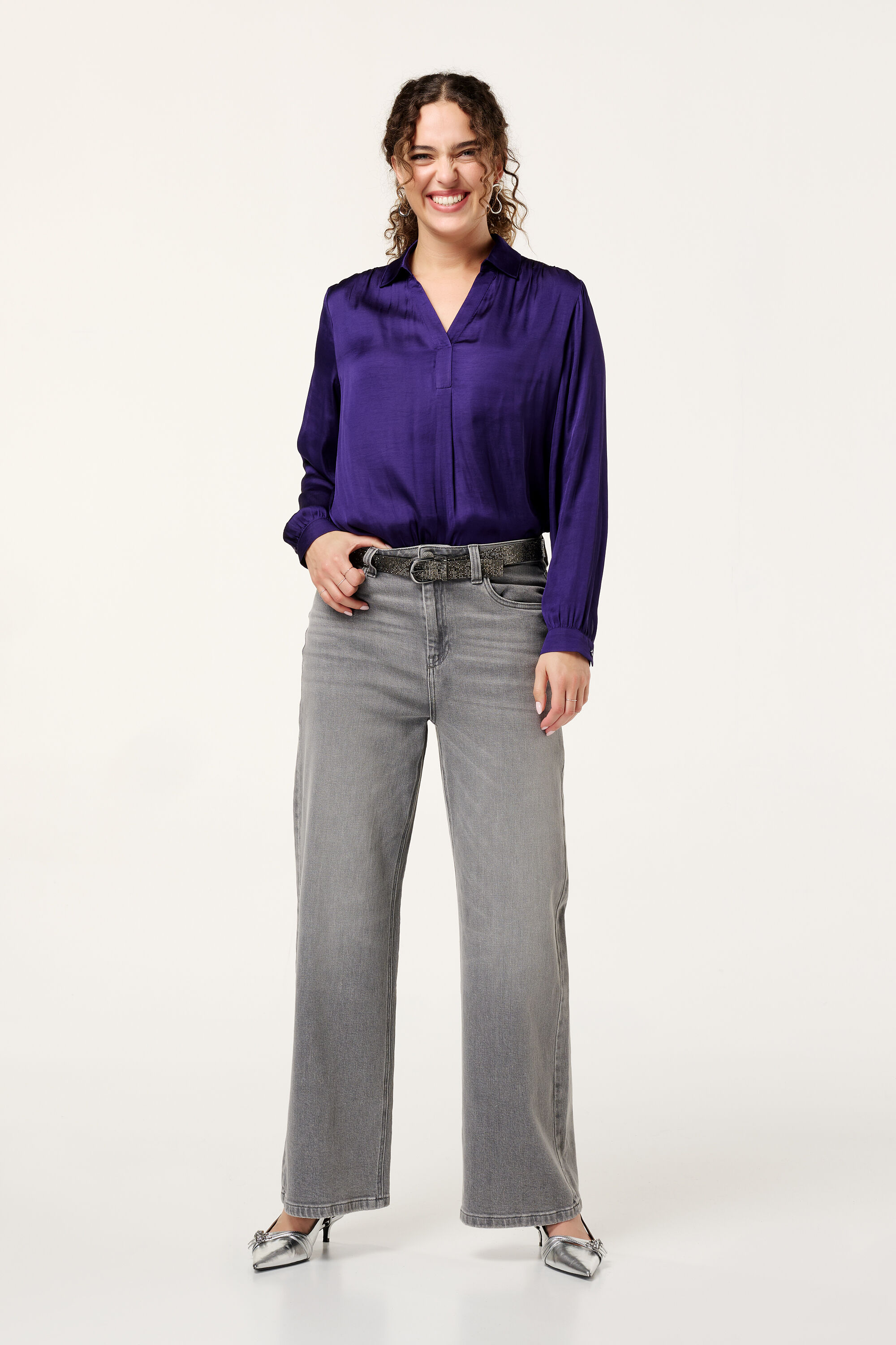 Chemisier &agrave; col en V image number 5