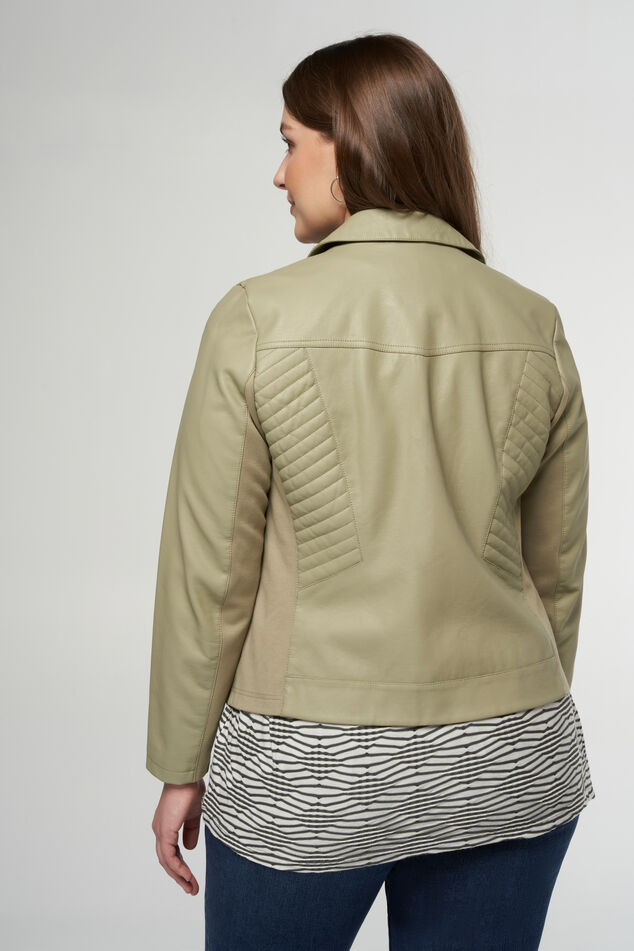 Veste au look en cuir et aux détails argentés. image number 3