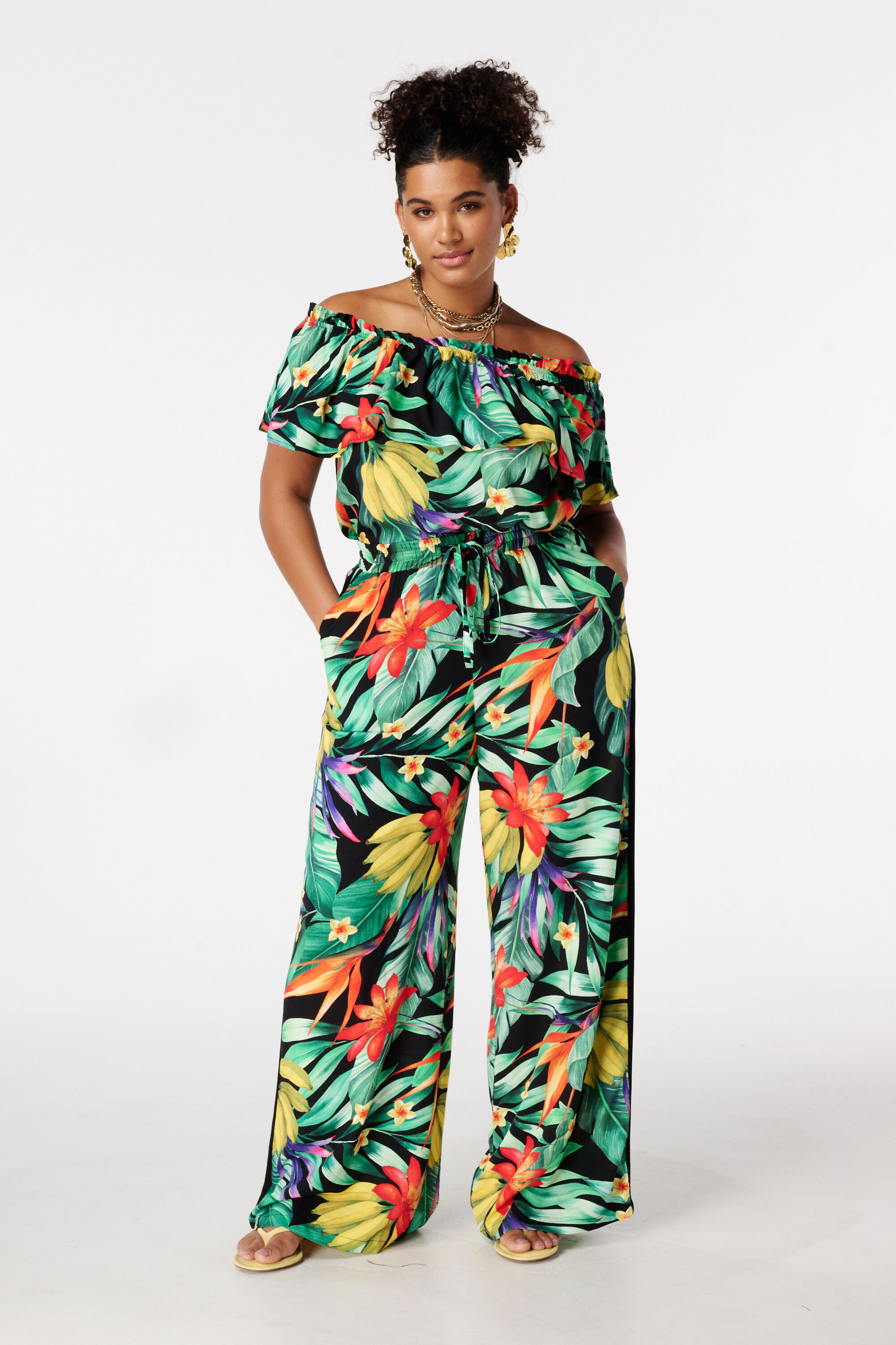 Pantalon large &agrave; imprim&eacute;