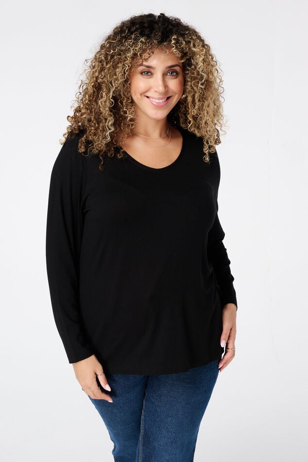 Haut à manches longues et col rond image number 0