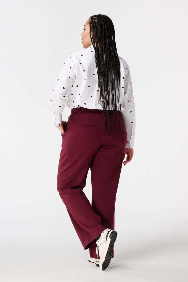 Pantalon avec taille élastique et couture décorative image number 3