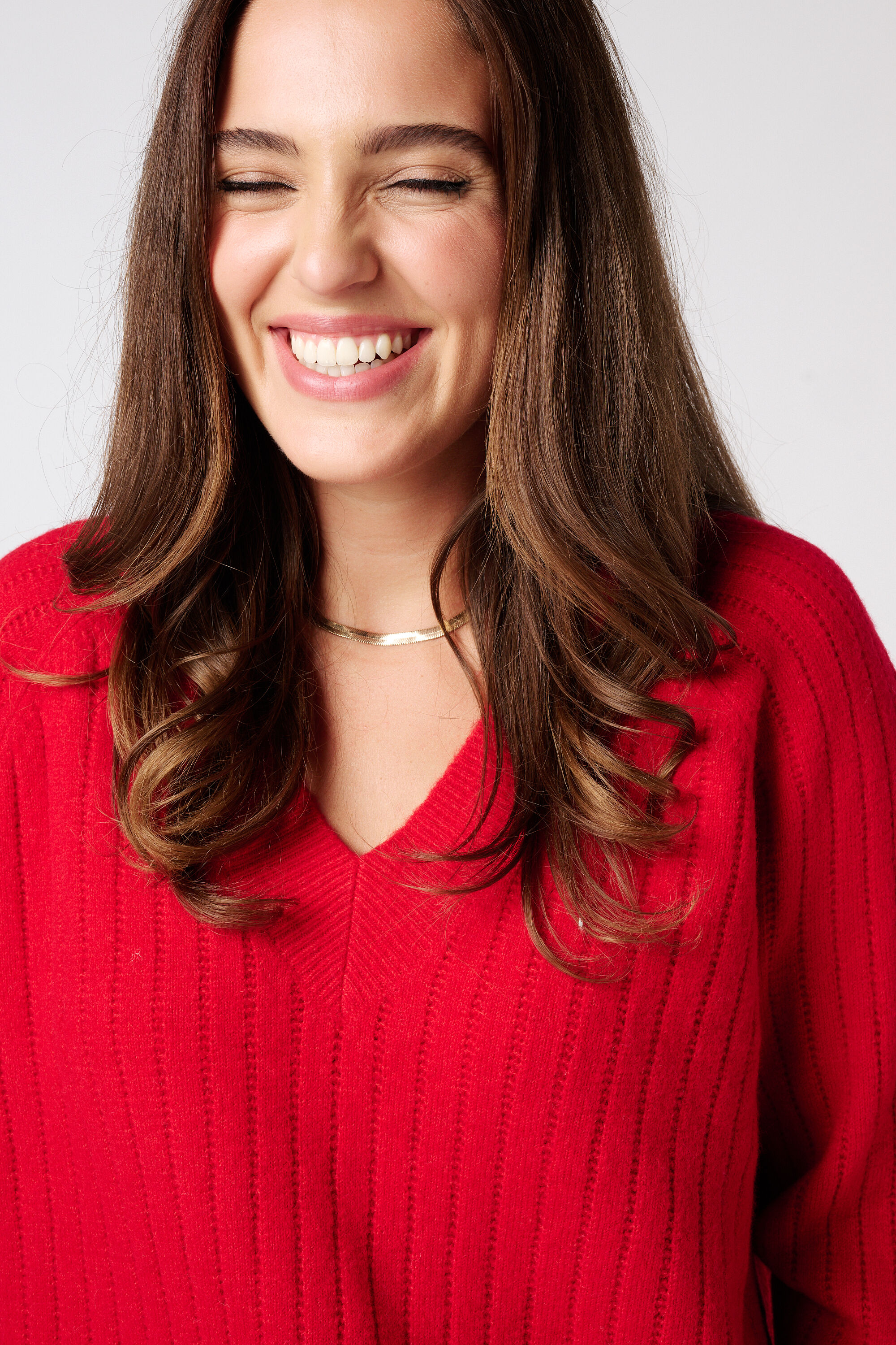 Pull finement tricot&eacute; avec motif image number 4