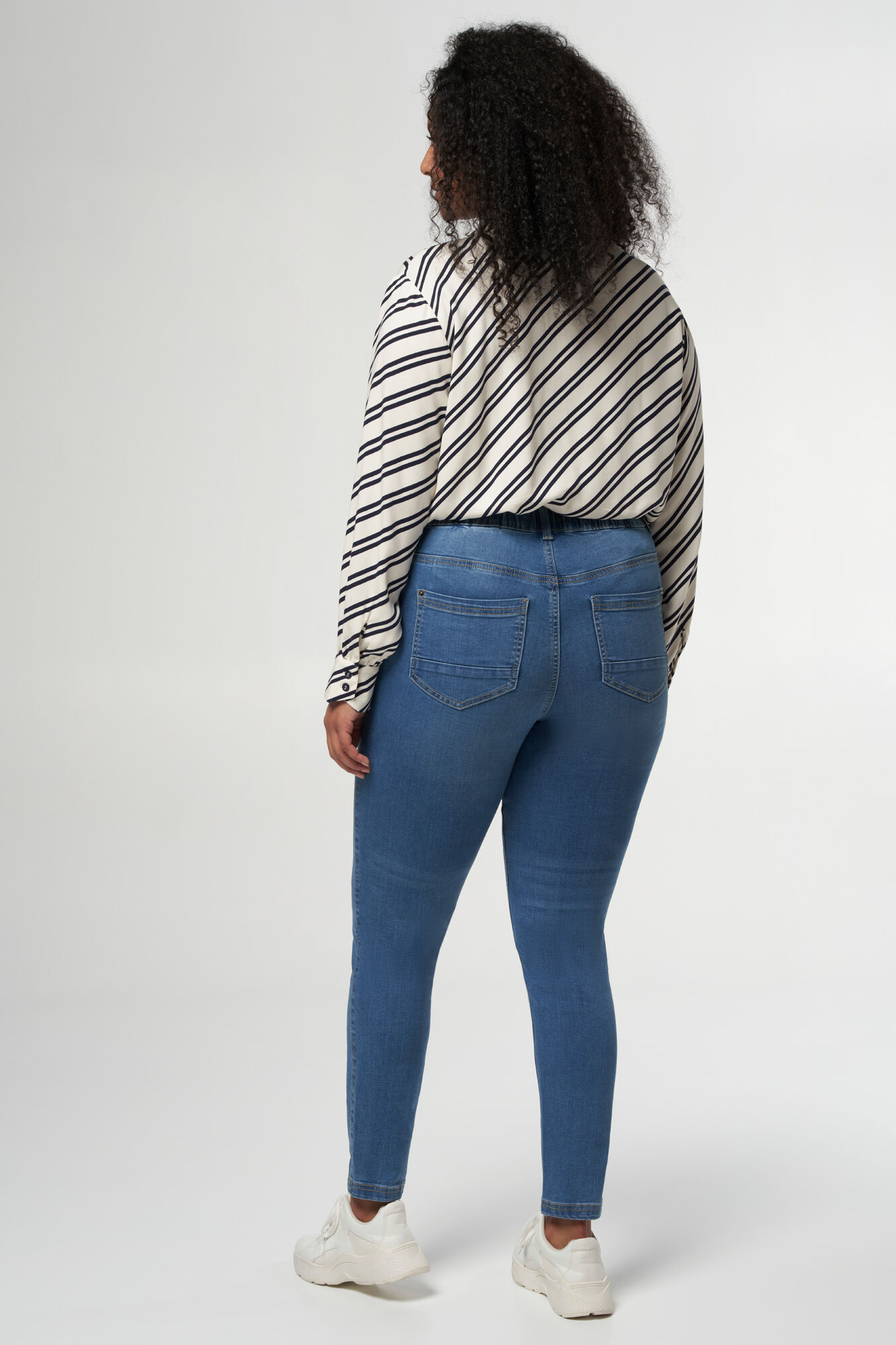 Vibs Jeans Breal Pantalon Taille Basculee Femmes Tregging à Jambes