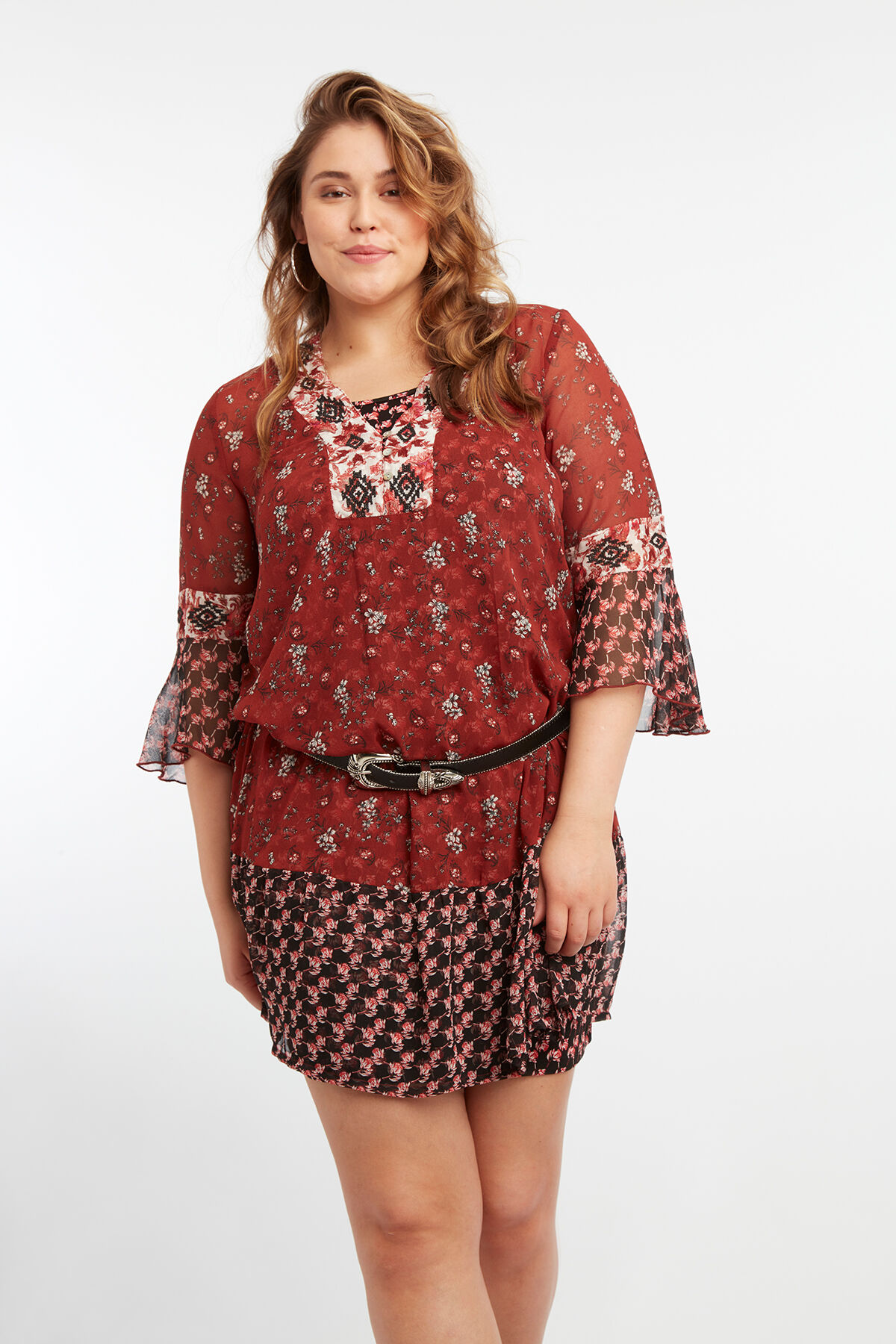 Robe tunique &agrave; imprim&eacute; floral image number 7