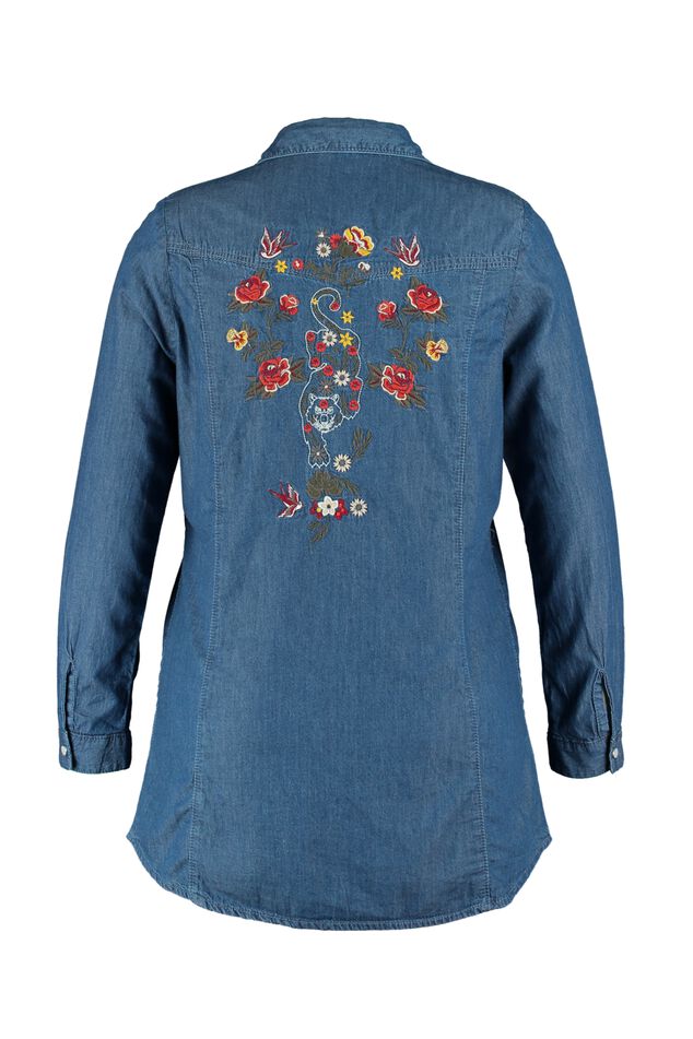Chemisier brodé en denim image number 2