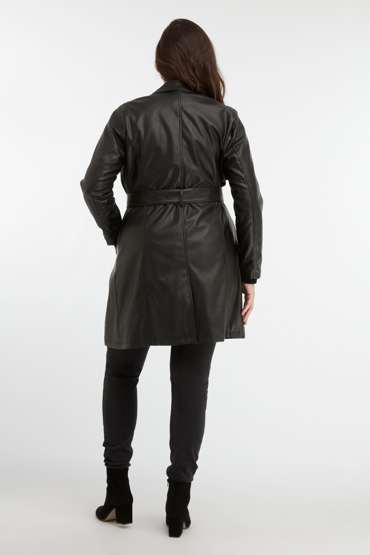 Veste en cuir PU avec ceinture image number 3