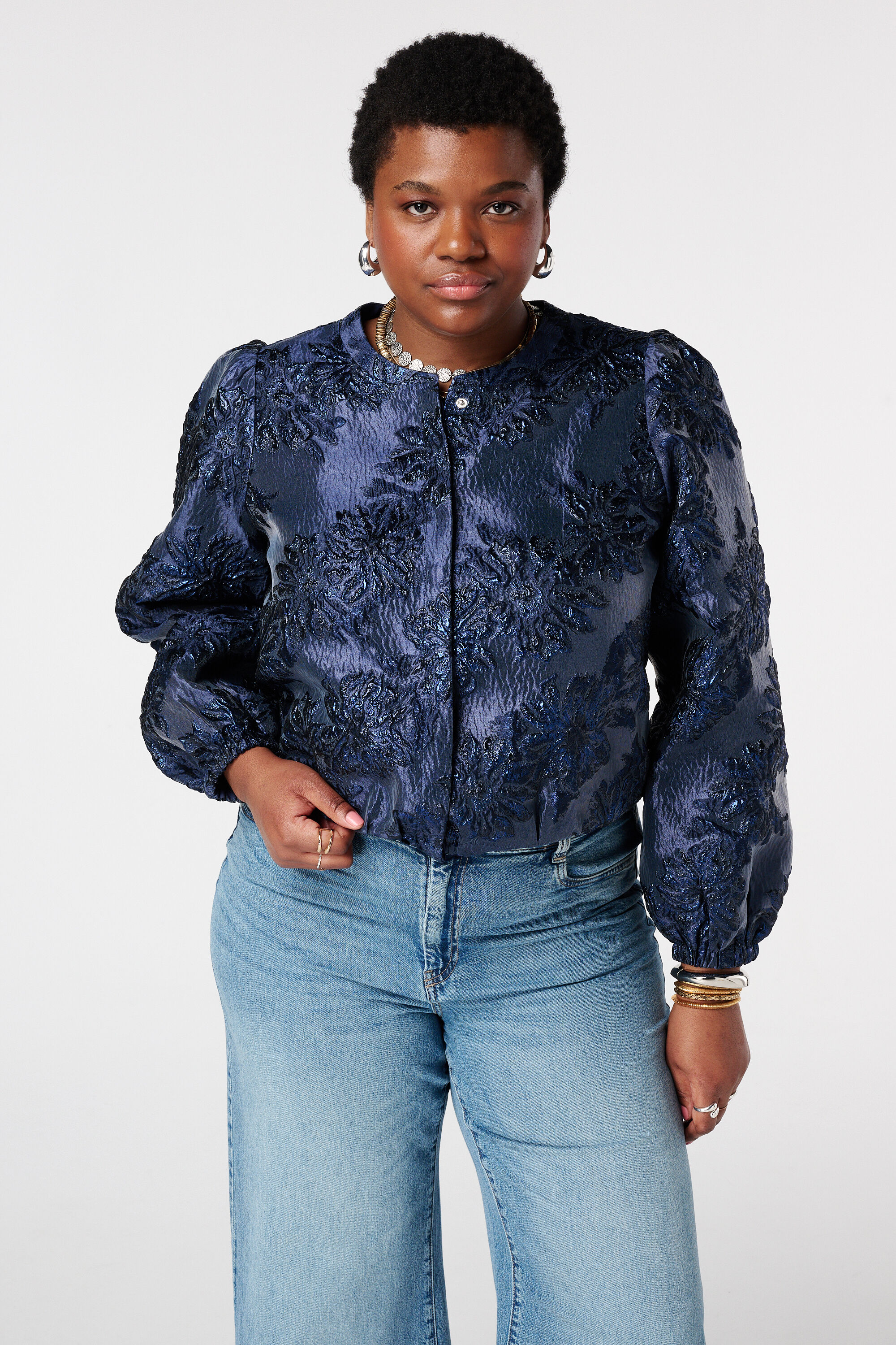 Blouson bomber en jacquard