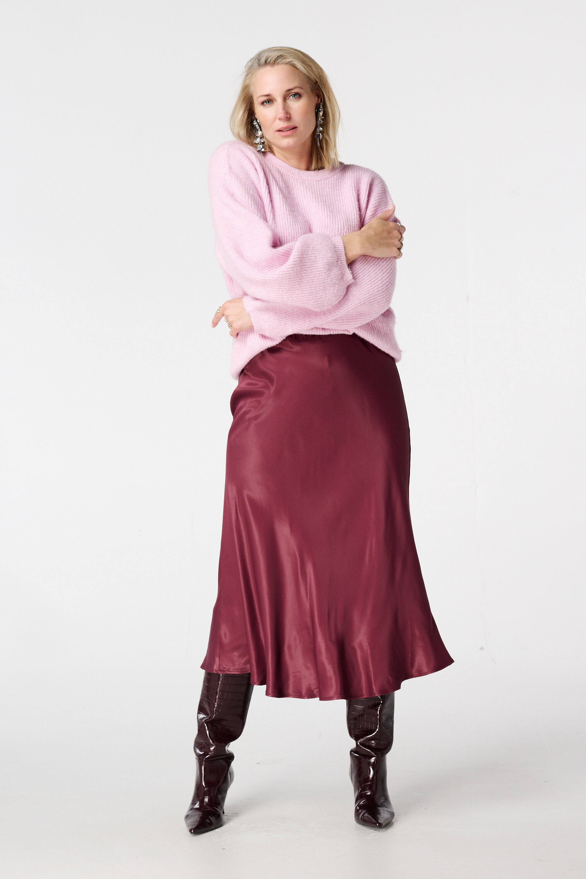 Jupe midi en satin image number 6