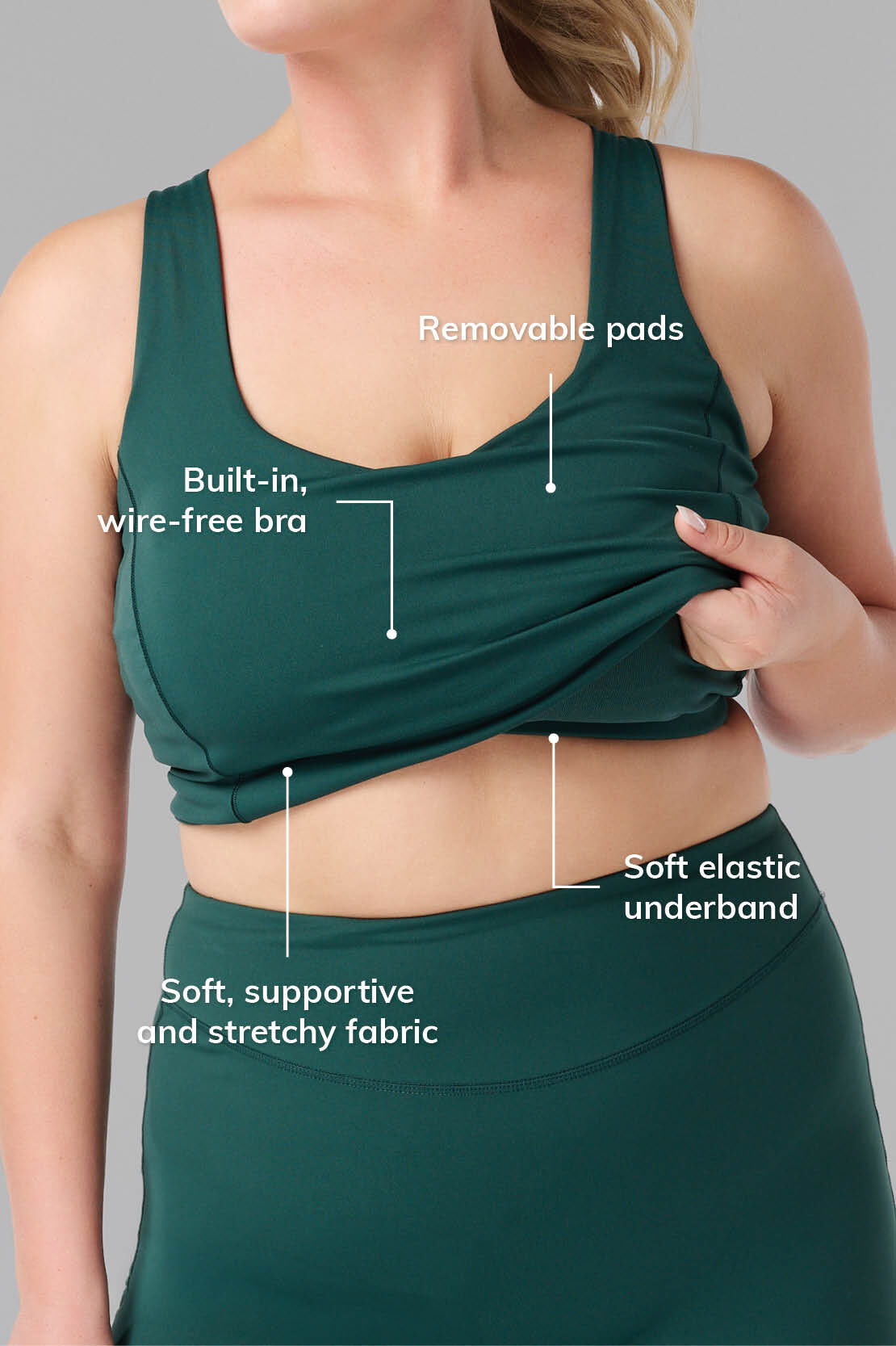 D&eacute;bardeur de sport avec soutien gorge int&eacute;gr&eacute; image number 3