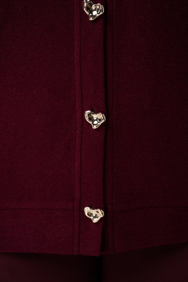 Cardigan avec boutons en forme de cœur dorés image number 6