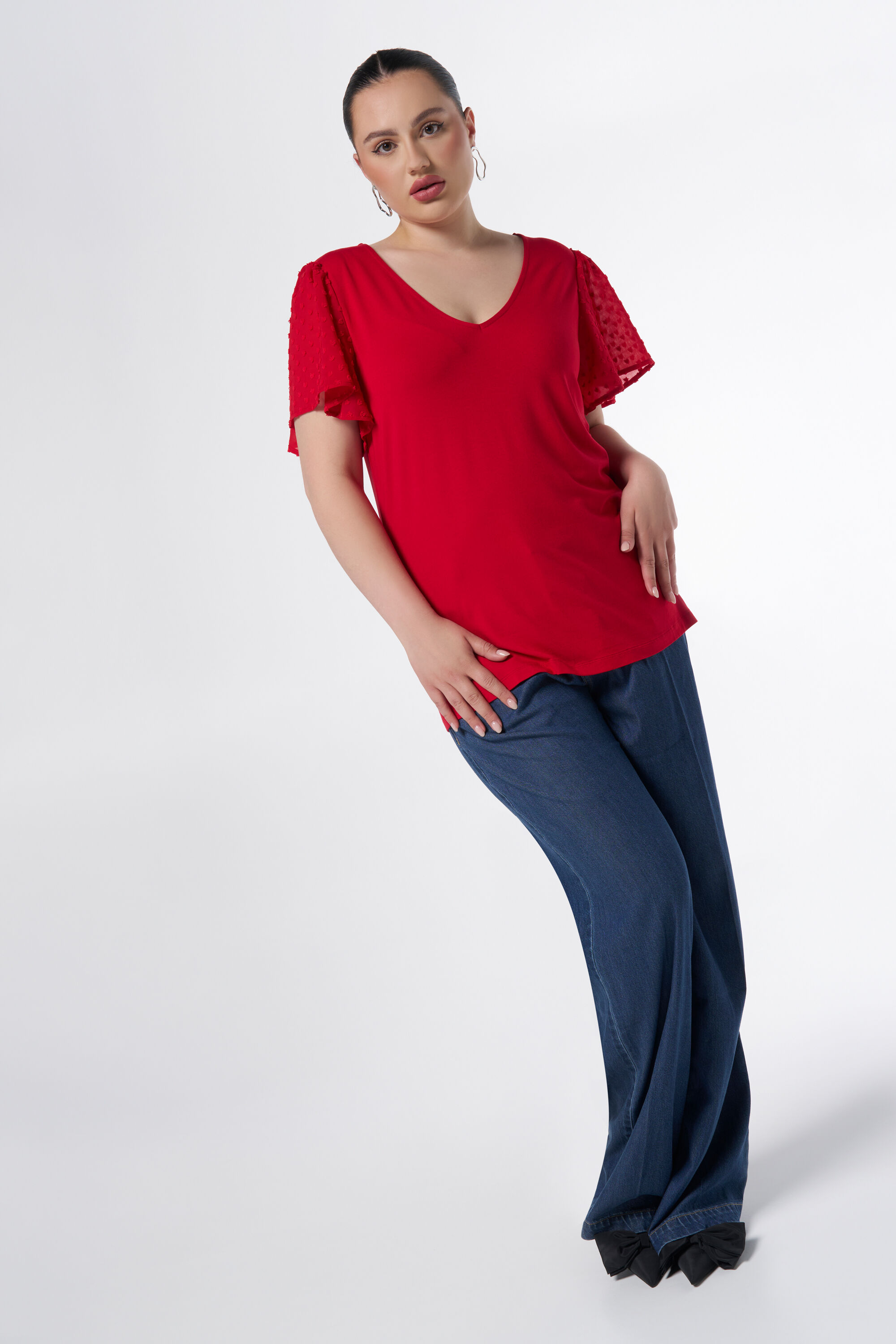 Haut avec manches &agrave; volants image number 5