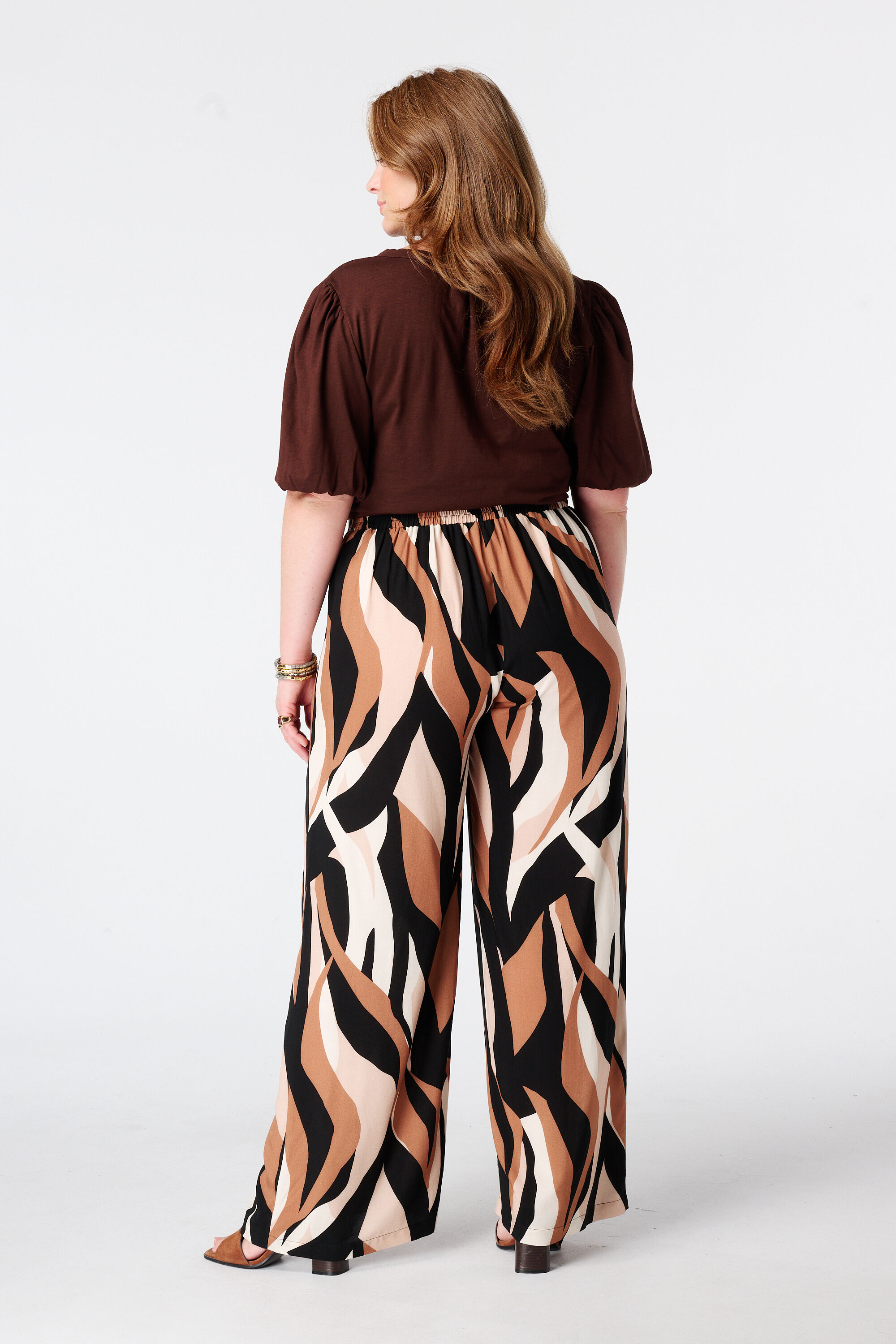 Pantalon wide leg &agrave; imprim&eacute; image number 3