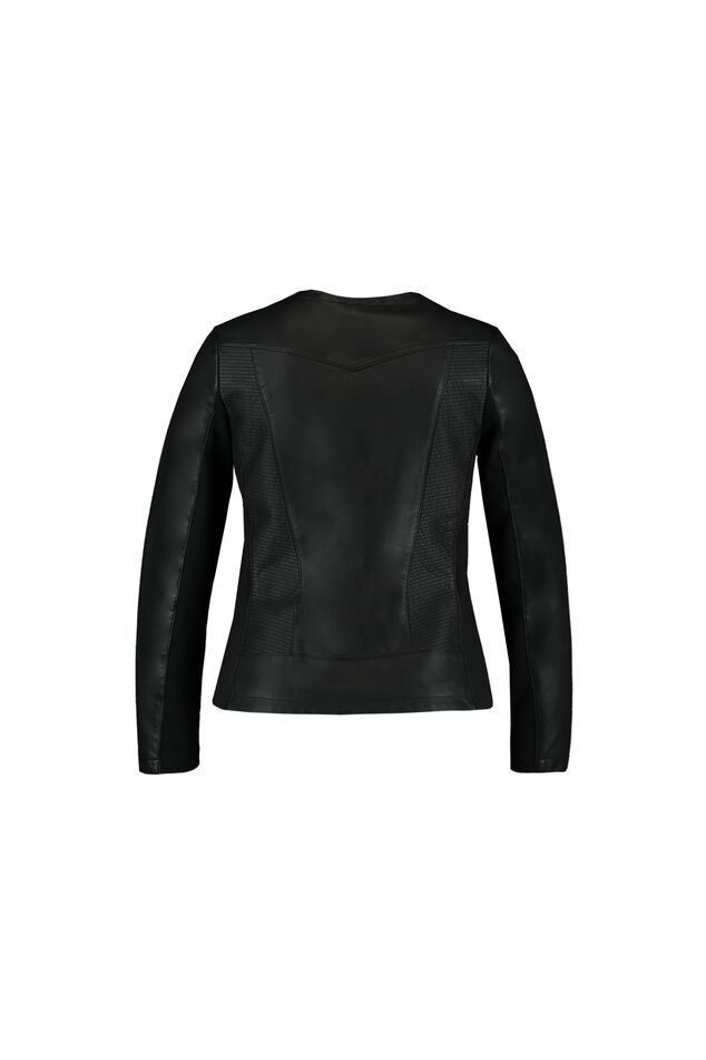 Veste motard en simili cuir à col rond image number 2