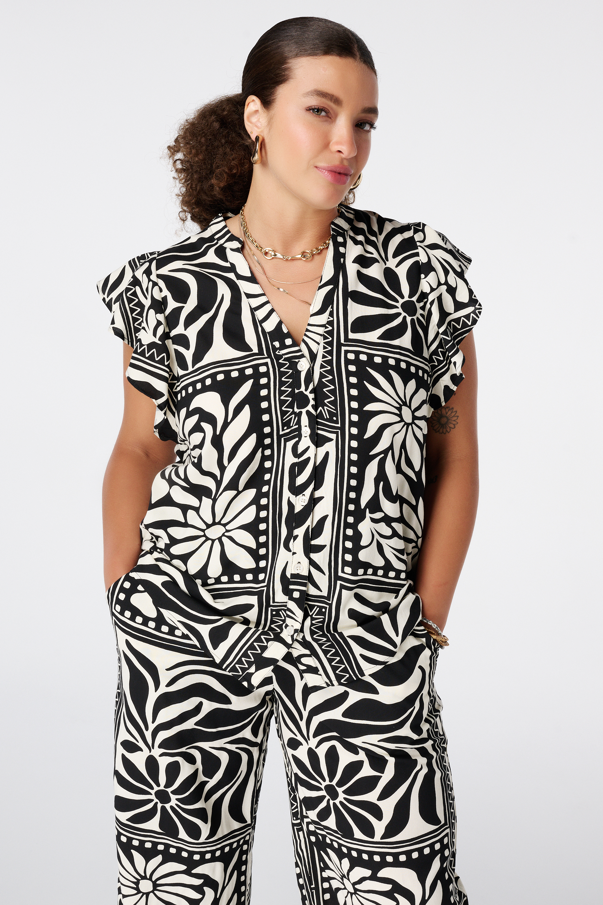 Blouse à volants
