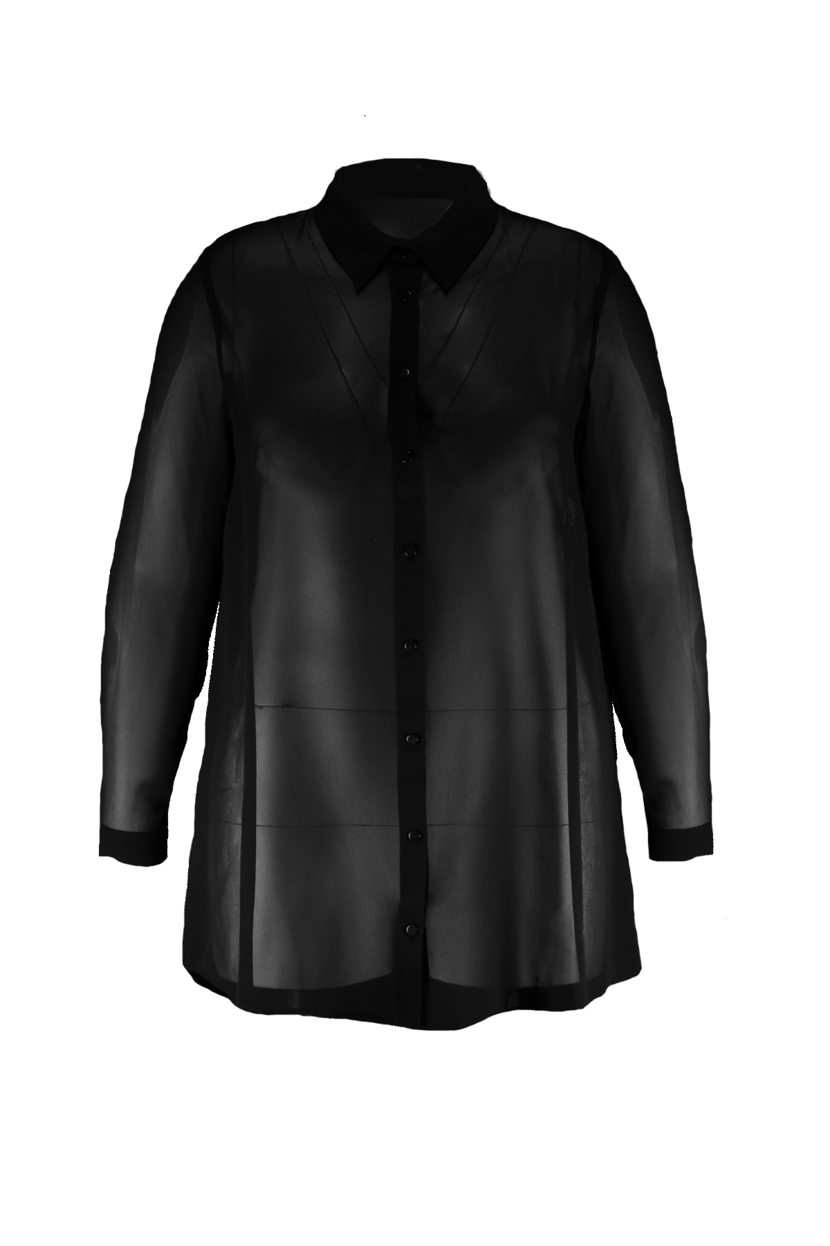 Chemisier noir femme promo transparent