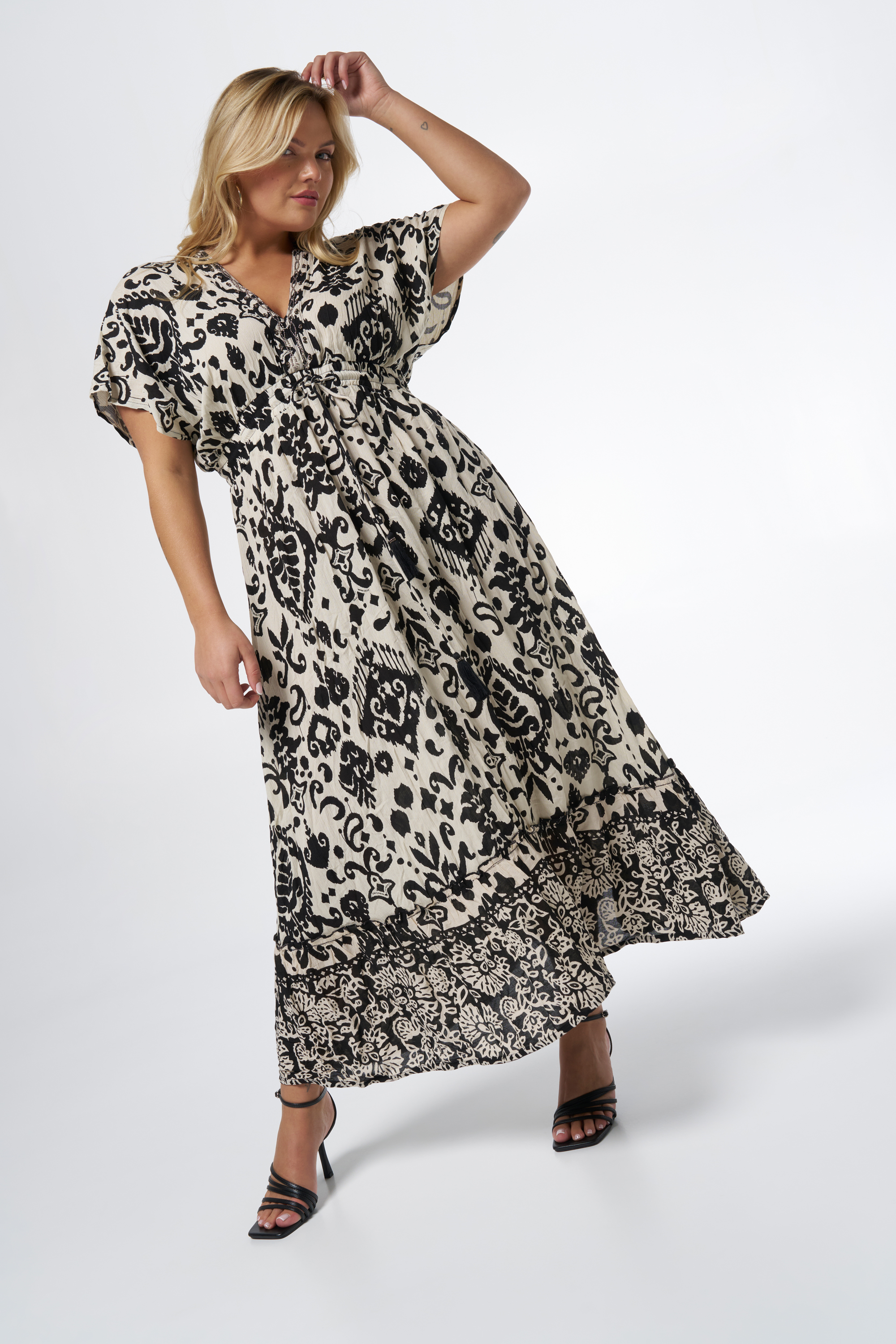 Robe 2 En 1 LMV "La Mode Est à Vous" - Taille 34 - Couleur écru - Coton/polyester - Occasion Très Bon état
