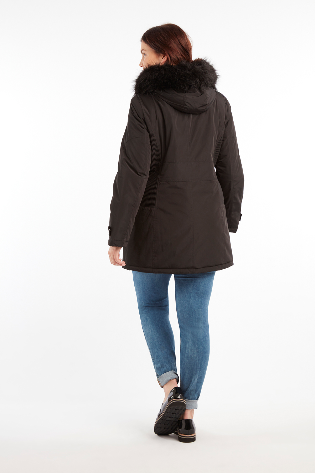 Parka Femme Avec Col En Fourrure - Taille M/L, Couleur Beige, Occasion Très Bon état